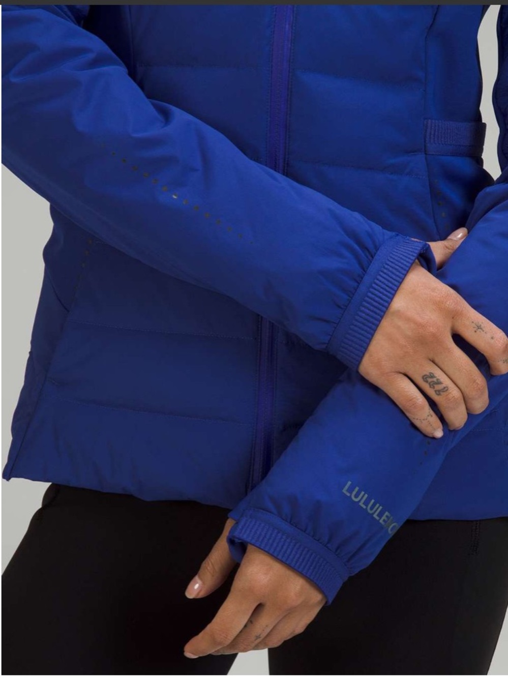 lululemon athletica insulated hooded puffer jacket - psychic blue 6 - Picture 8 of 15